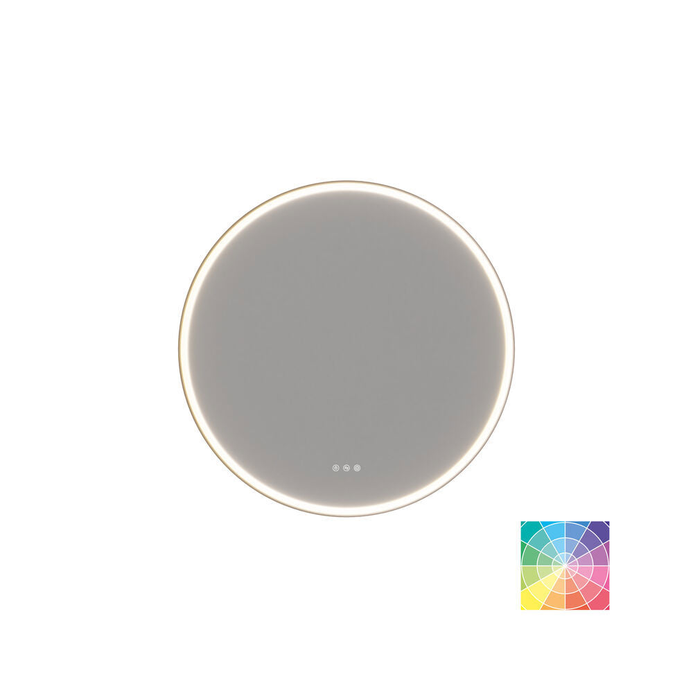 Hoop spegel med belysning och ljusstyrning