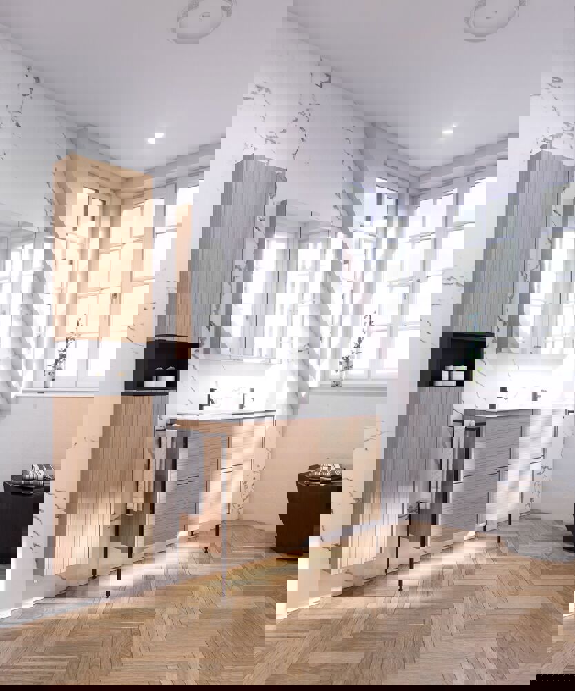 Högskåp med 1 dörr, version B, ram, högerhängt