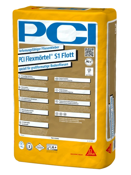 PCI Flexmörtel S1 Flott – Flexibel flytfix för hålrumsfri läggning