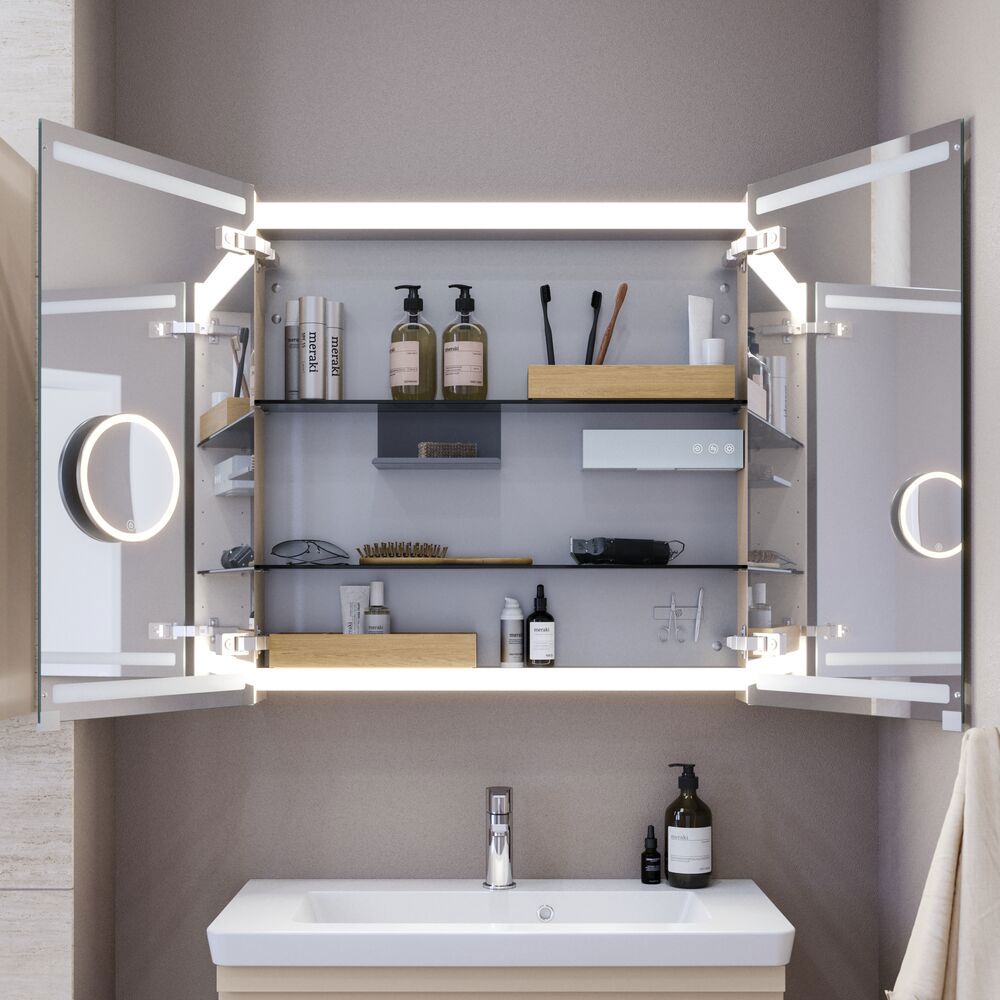 Handy sminkspegel med belysning, väggmodell
