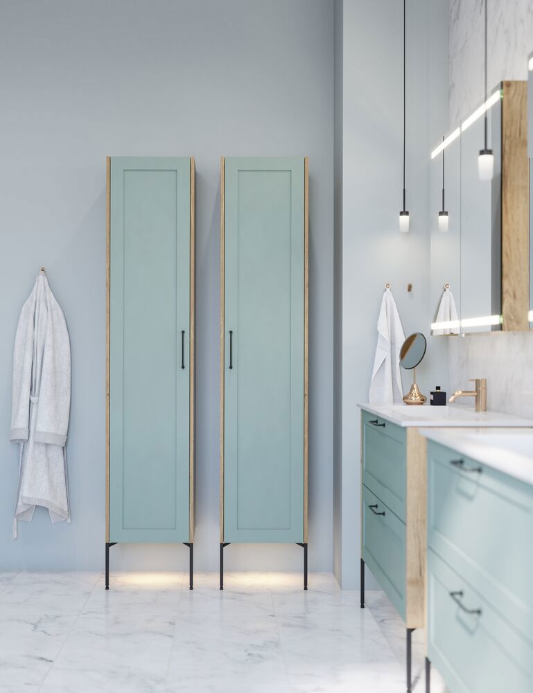 Högskåp med 1 dörr, version B, ram, högerhängt