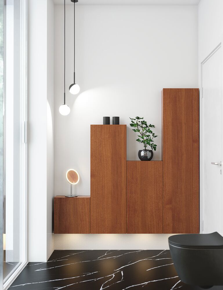 Högskåp med 1 dörr, version B, ram, högerhängt